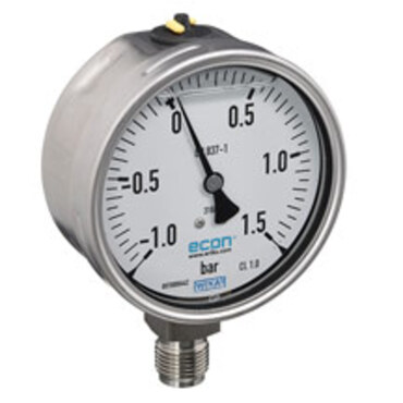 WIKA Bourdon Tube Pressure Gauge Fig. 1382 Bottom Connection Stainless ...